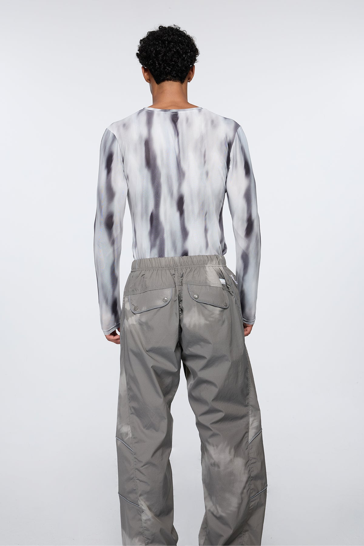 Net Matrix Long Sleeve Mesh Top
