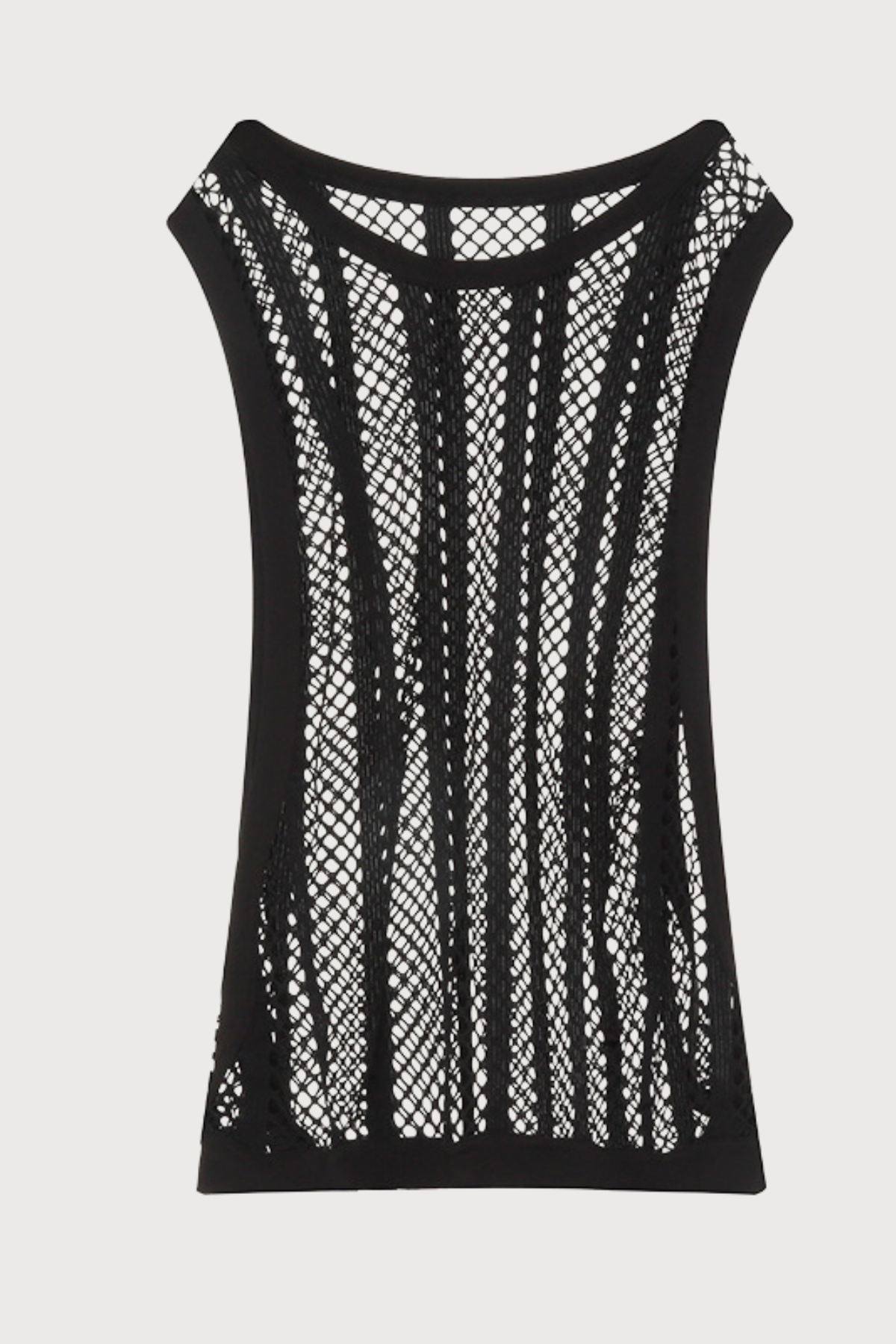 Net Motion Cutout Fishnet Top Black
