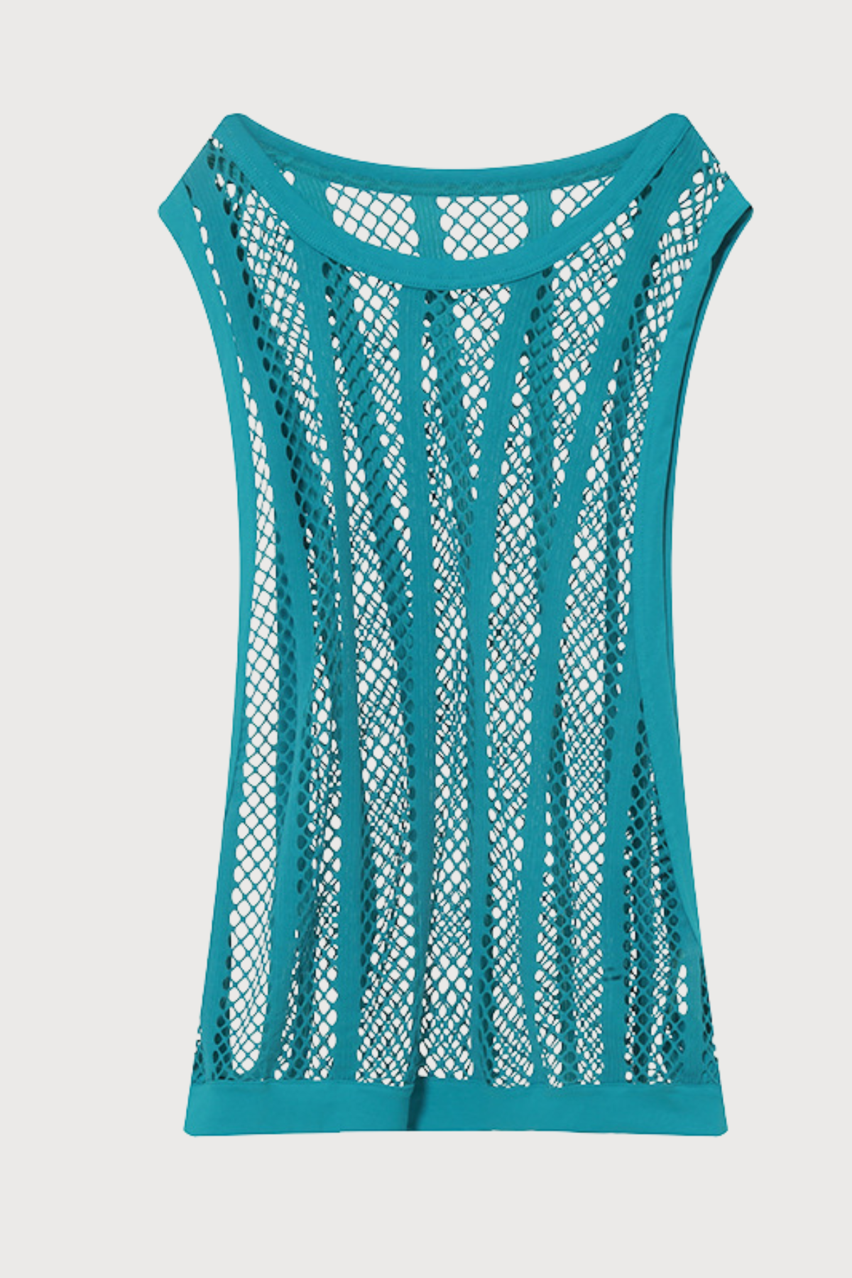 Net Motion Cutout Fishnet Top Lake Blue