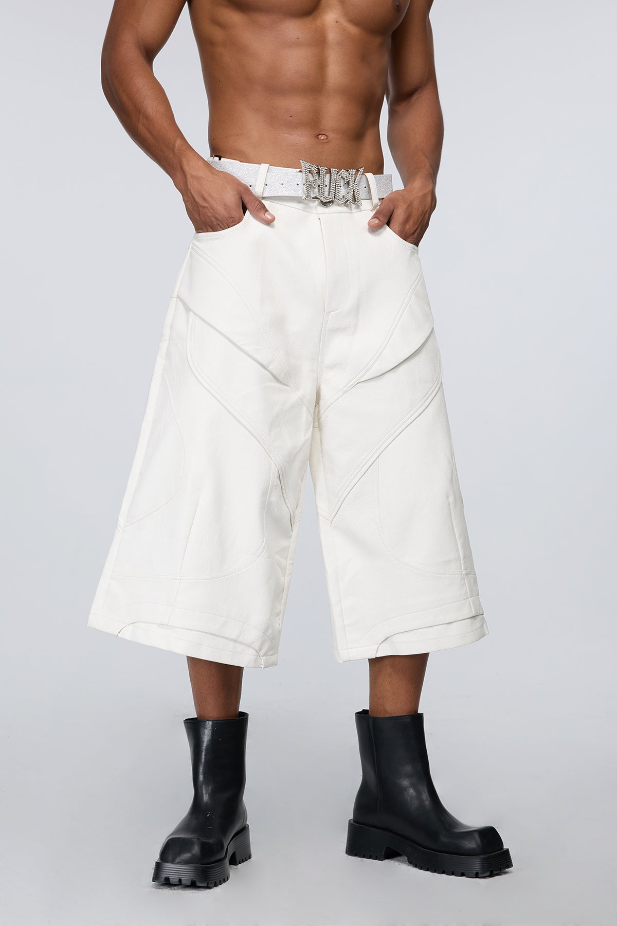 Neural Hide Leather Capri Pants