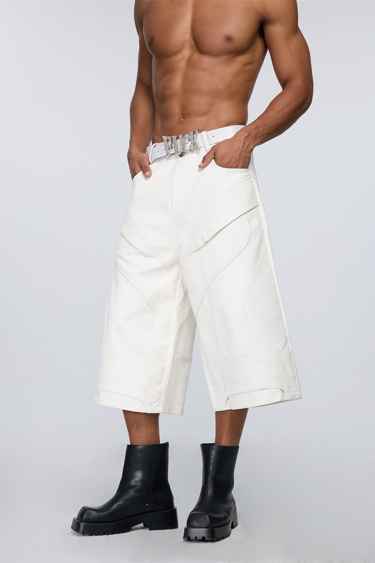 Neural Hide Leather Capri Pants