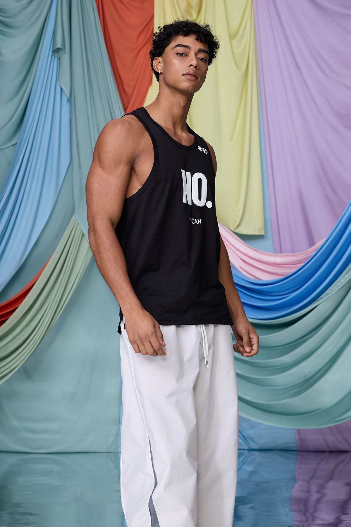 Neutral Depth Print Tank Top Black