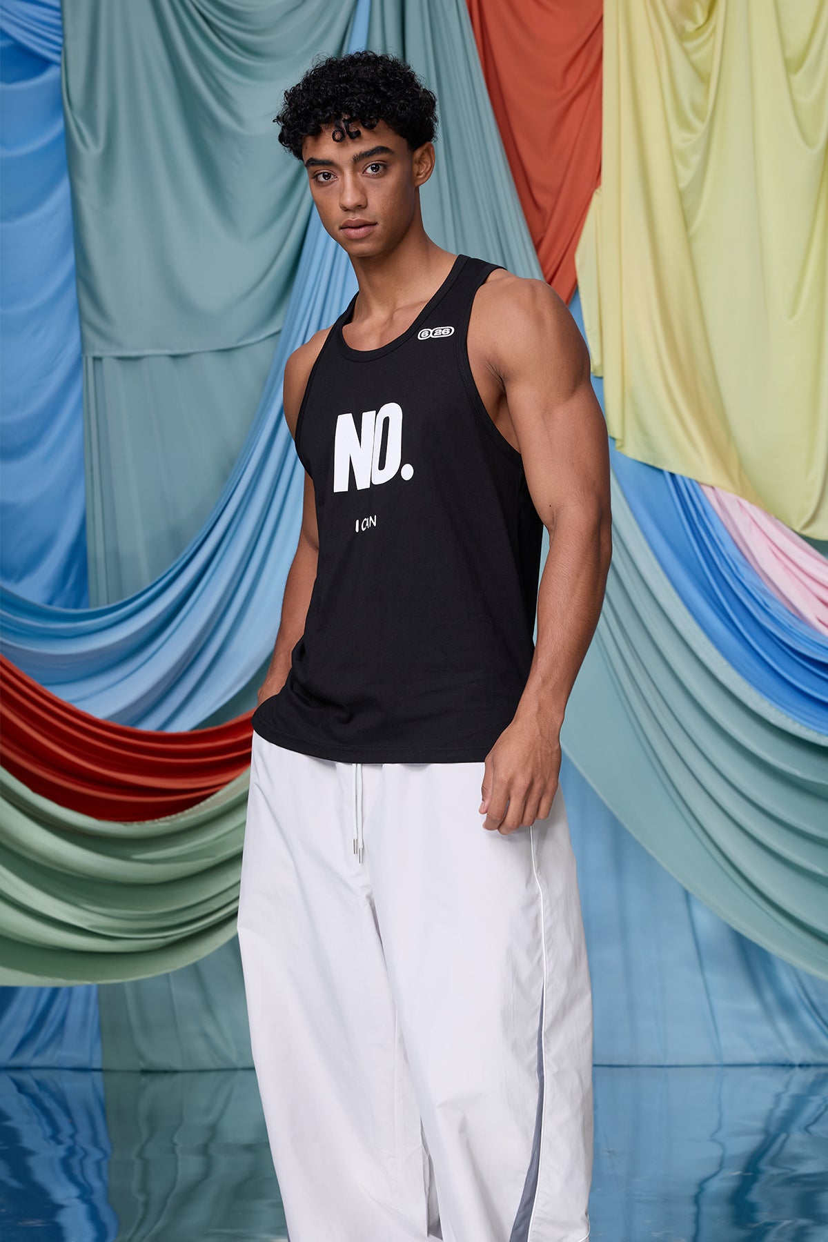 Neutral Depth Print Tank Top Black