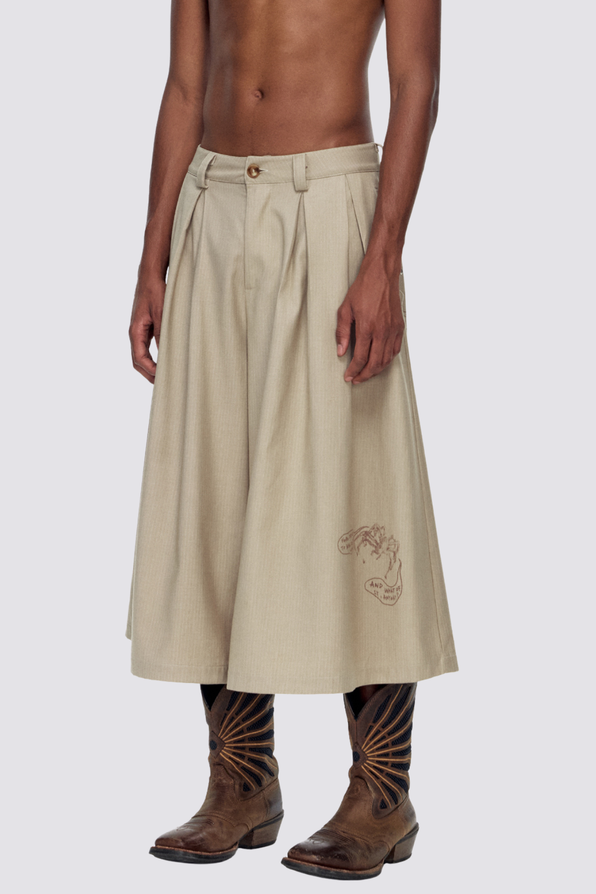 Neutral Glow Ruched Wide Leg Shorts