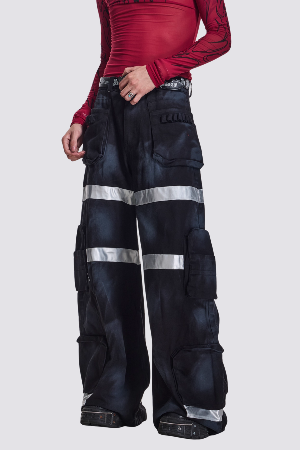 Night Alloy Dirty Wide Leg Jeans Black