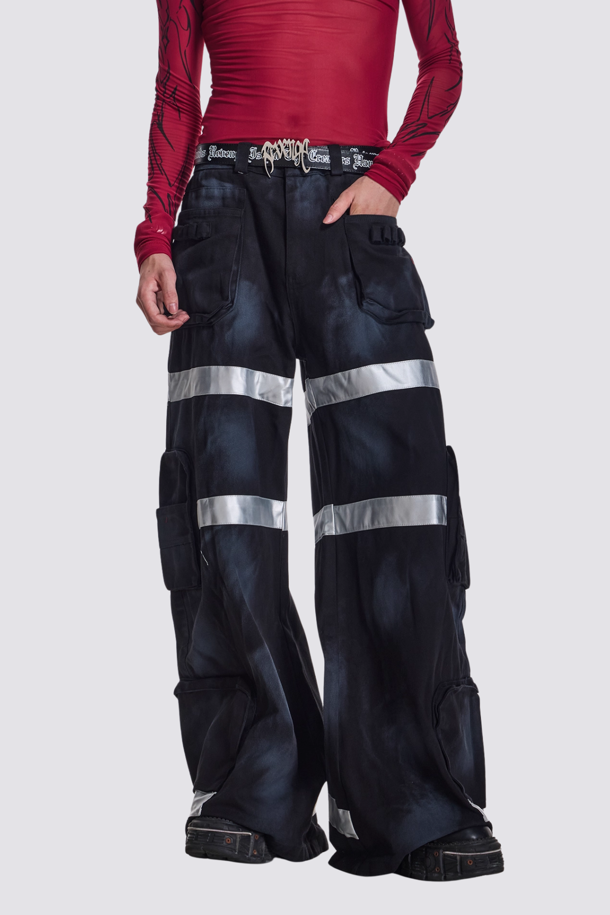 Night Alloy Dirty Wide Leg Jeans Black