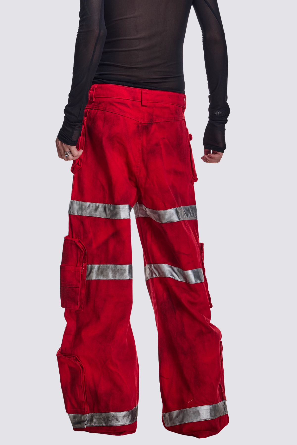 Night Alloy Dirty Wide Leg Jeans Red