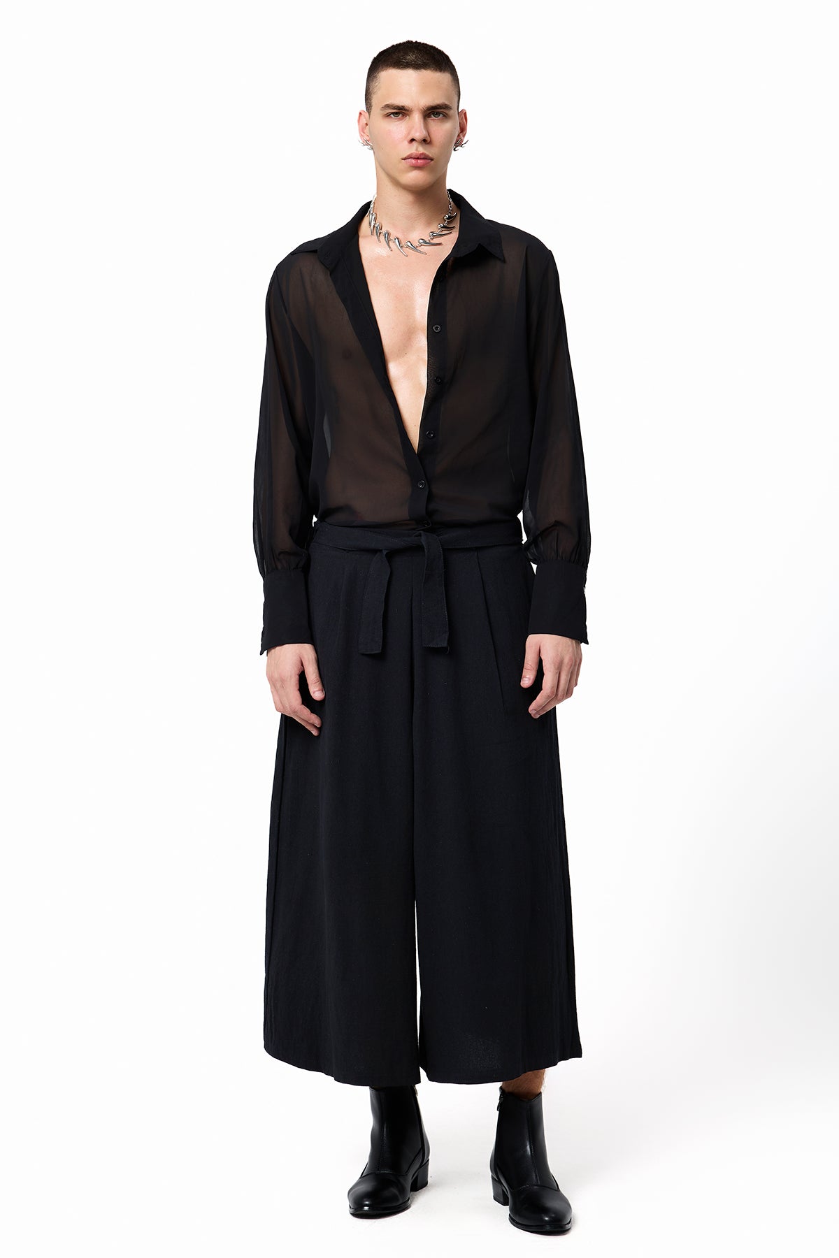 Night Glaze Mesh Button Shirt