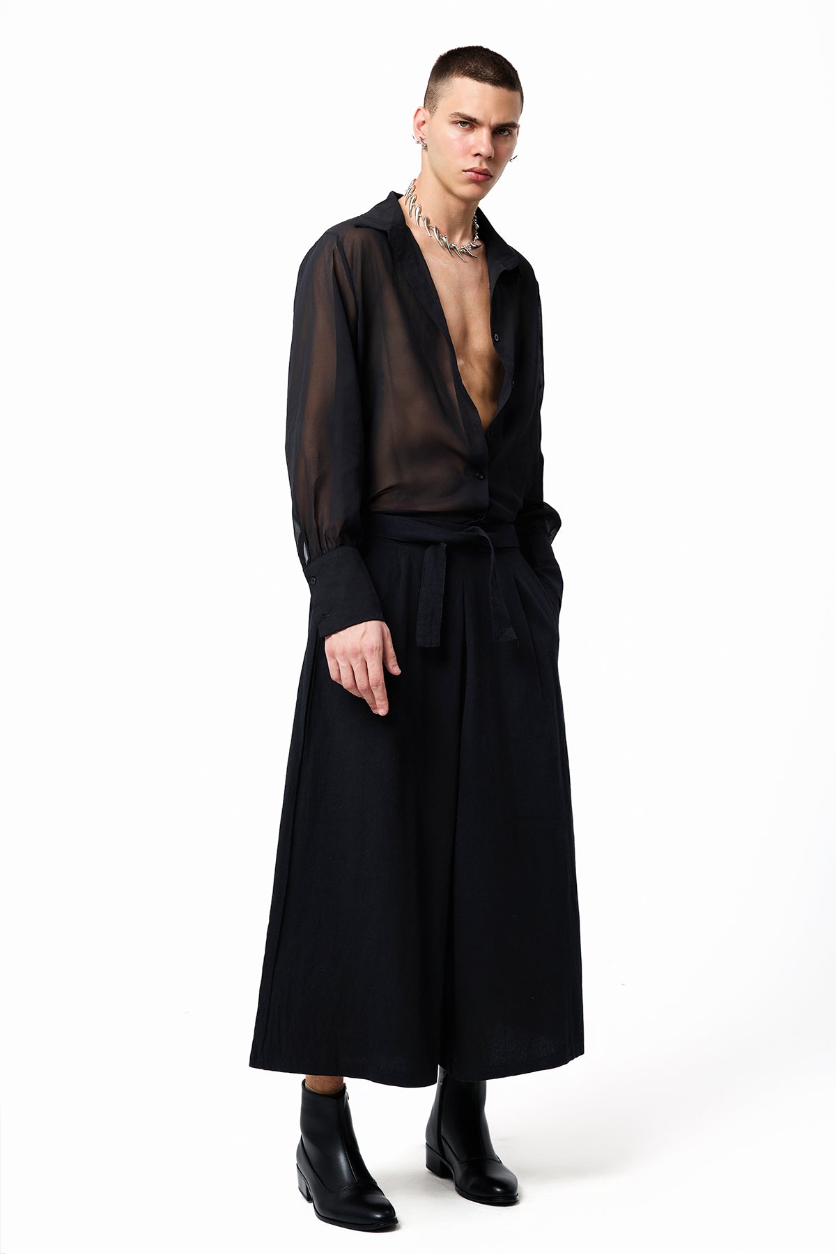 Night Glaze Mesh Button Shirt