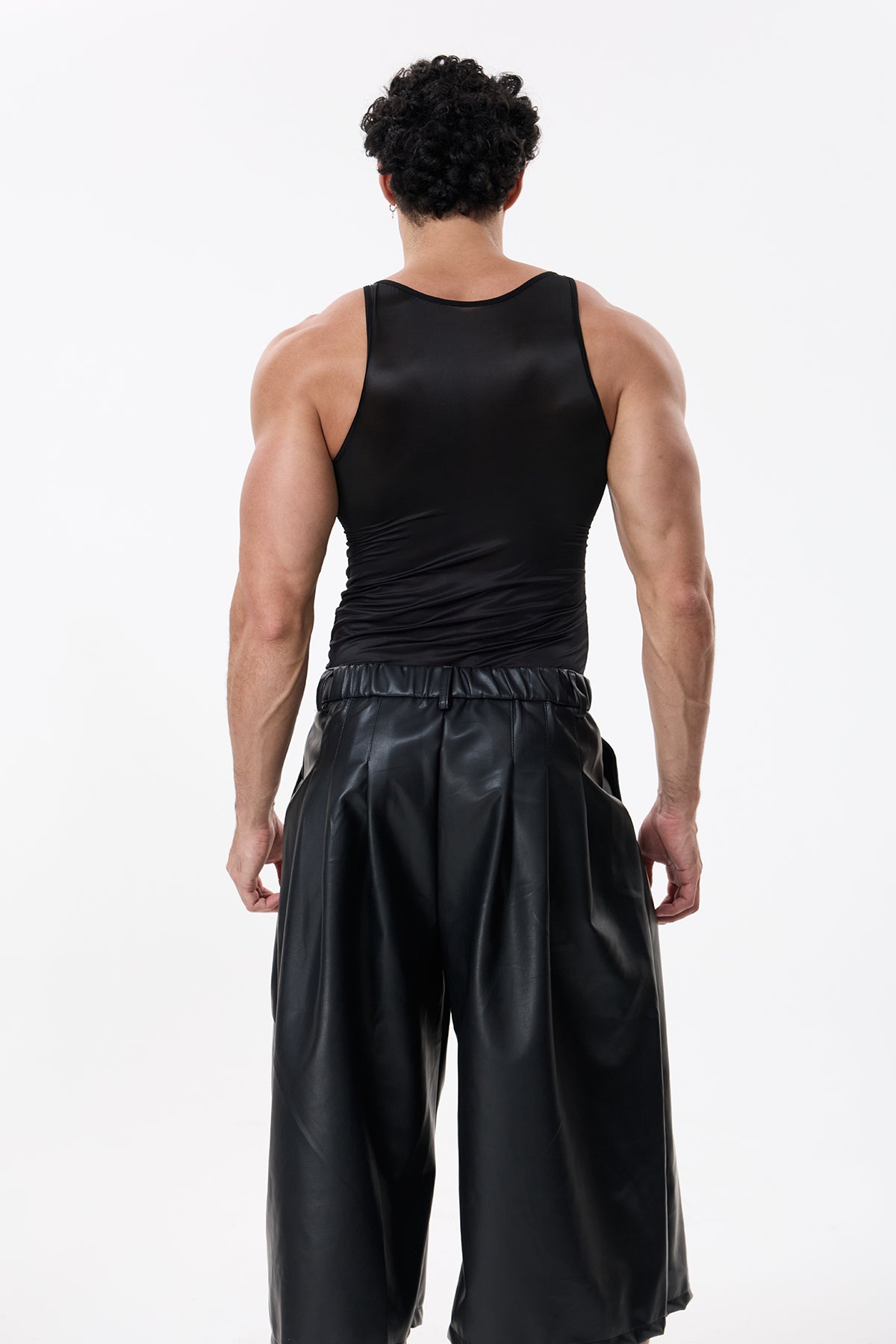 Night Sheet Spaghetti Top Black