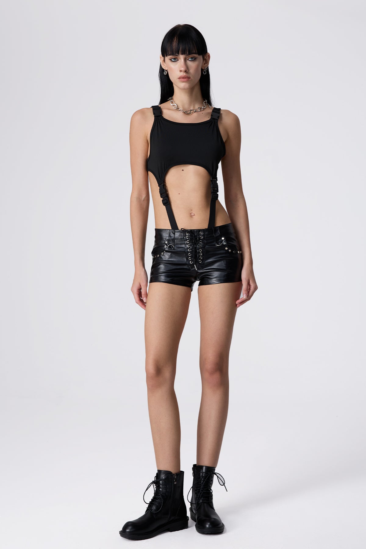 Night Tied Cutout Schoolbag Buckle Bodysuit