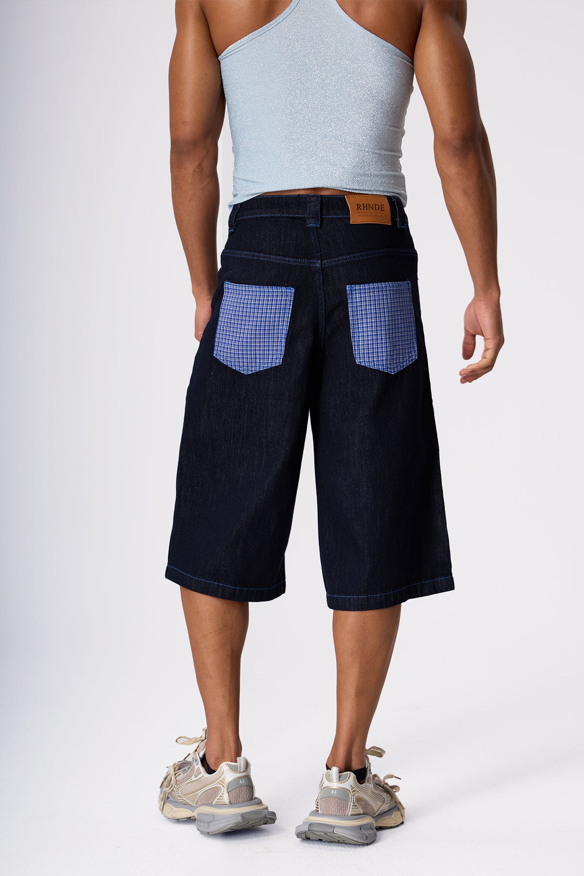 Night Transit Embroidery Straight Denim Shorts