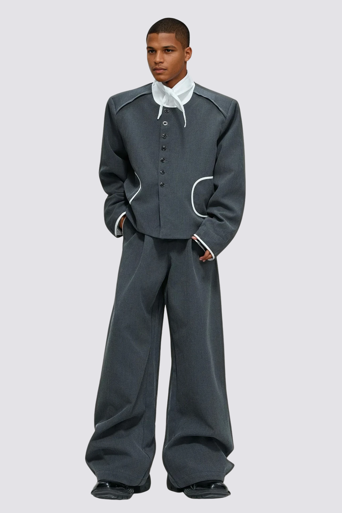 Night Veil Deconstructed Jacket Grey