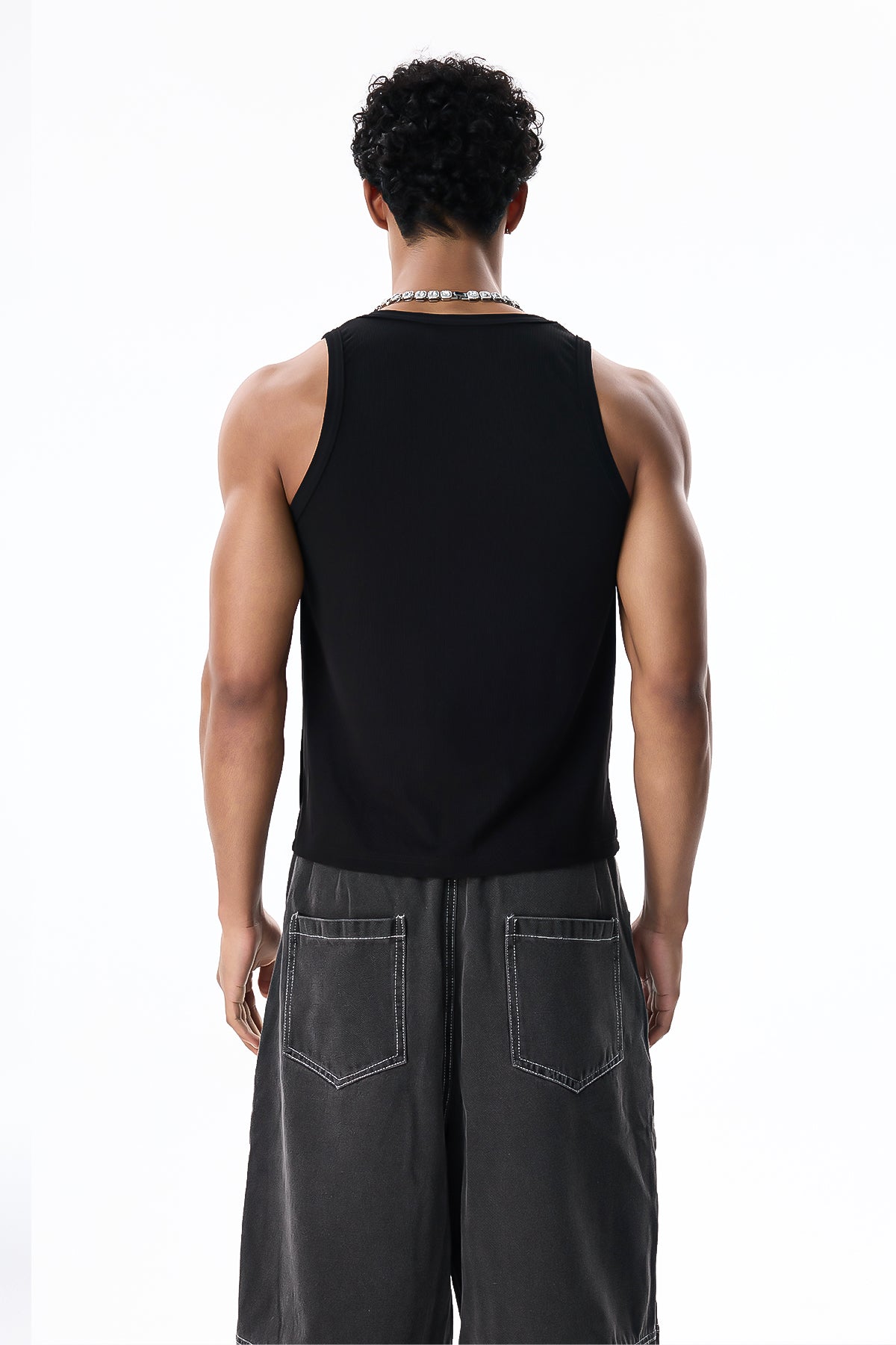 Night Wrap Ripped Lace Up Top Black