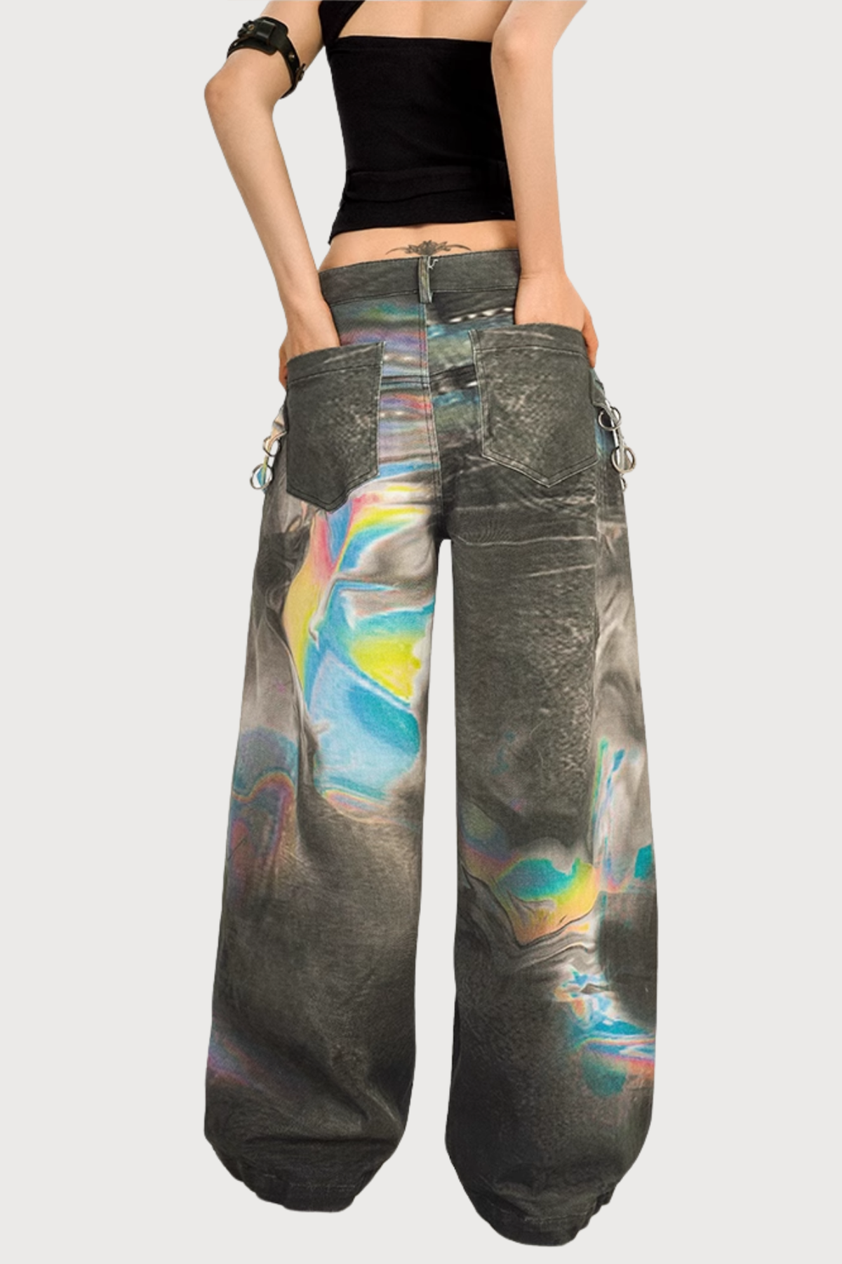 Nocturne Drive Bleach Dye Wide Leg Jeans