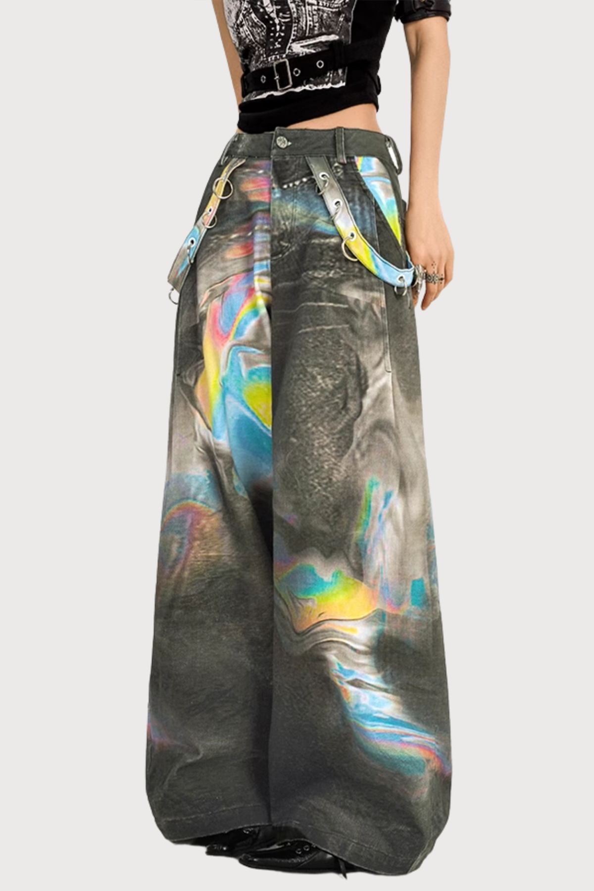 Nocturne Drive Bleach Dye Wide Leg Jeans