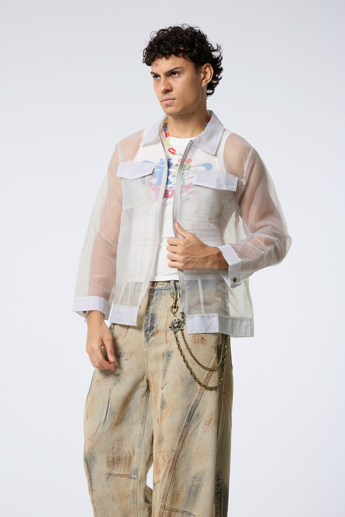 Nude Shade Mesh Jacket