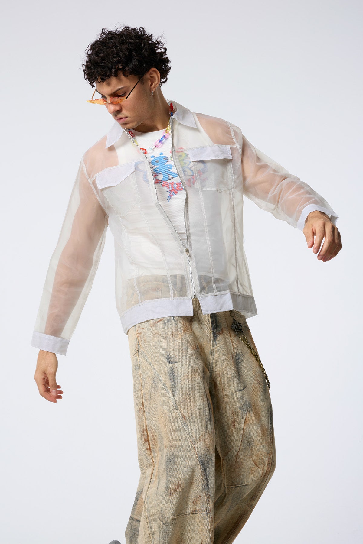 Nude Shade Mesh Jacket