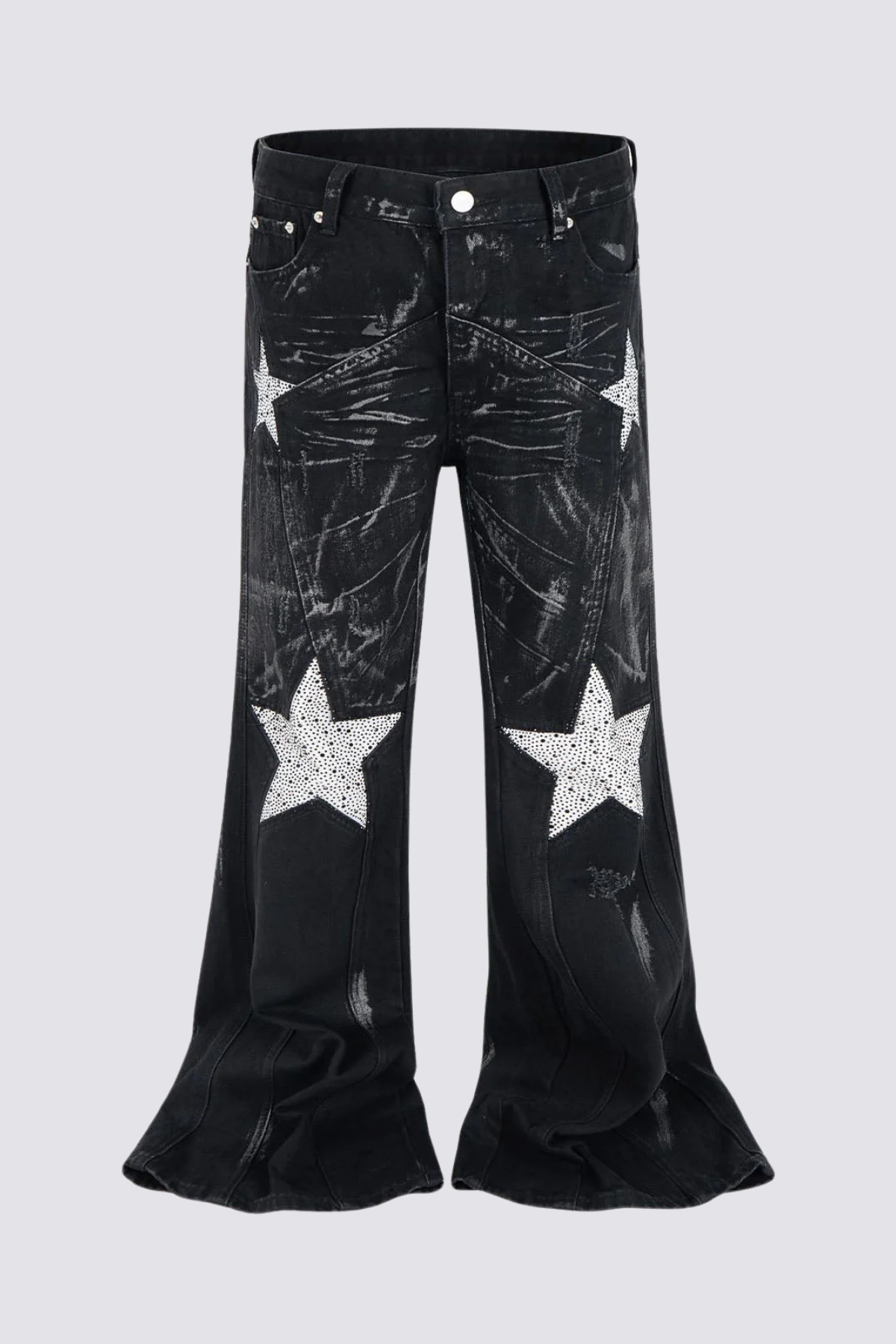 Null Path Rhinestone Star Bootcut Jeans