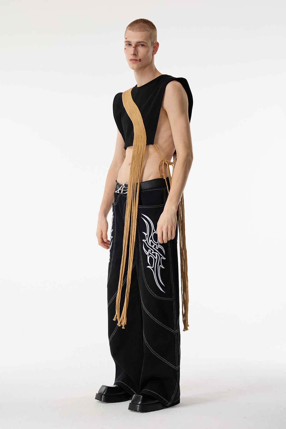 Obscure Cloak Fringe Crop Top