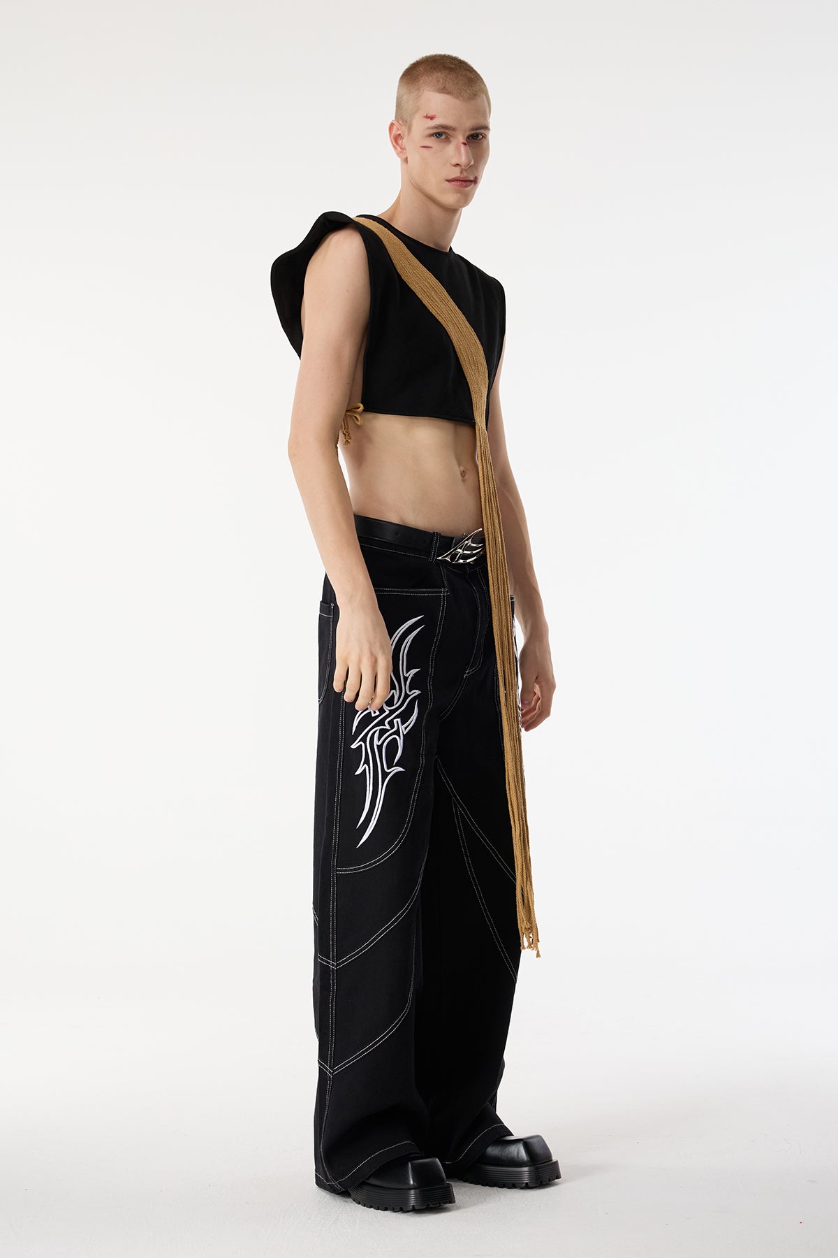 Obscure Cloak Fringe Crop Top