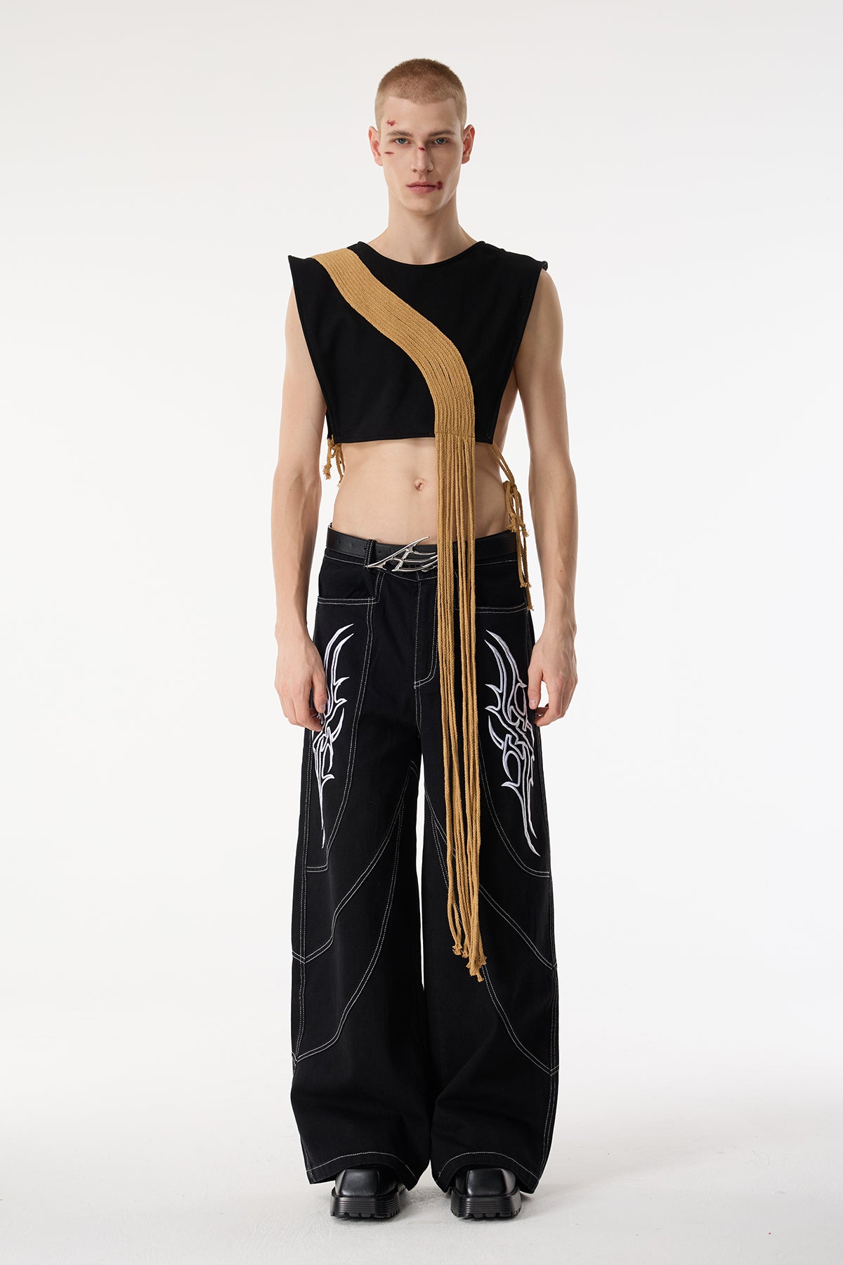 Obscure Cloak Fringe Crop Top