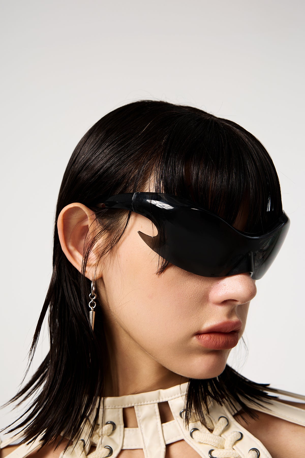 Obscure Eye Sculpted Sunglasses Black