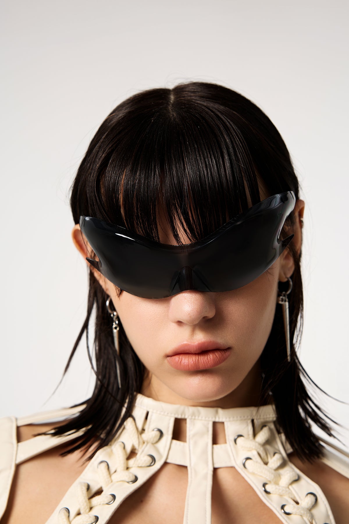Obscure Eye Sculpted Sunglasses Black