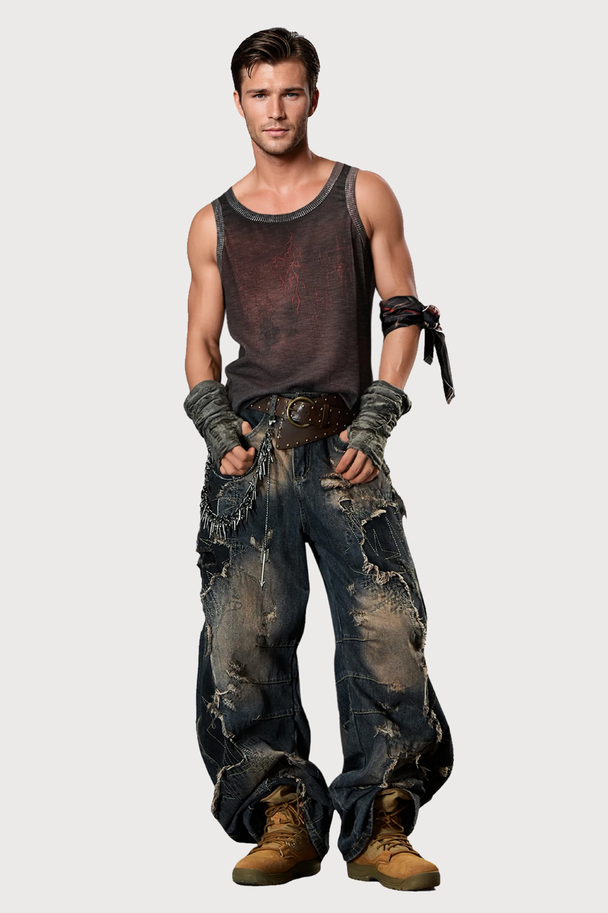 Obscure Line Dye Sleeveless Top