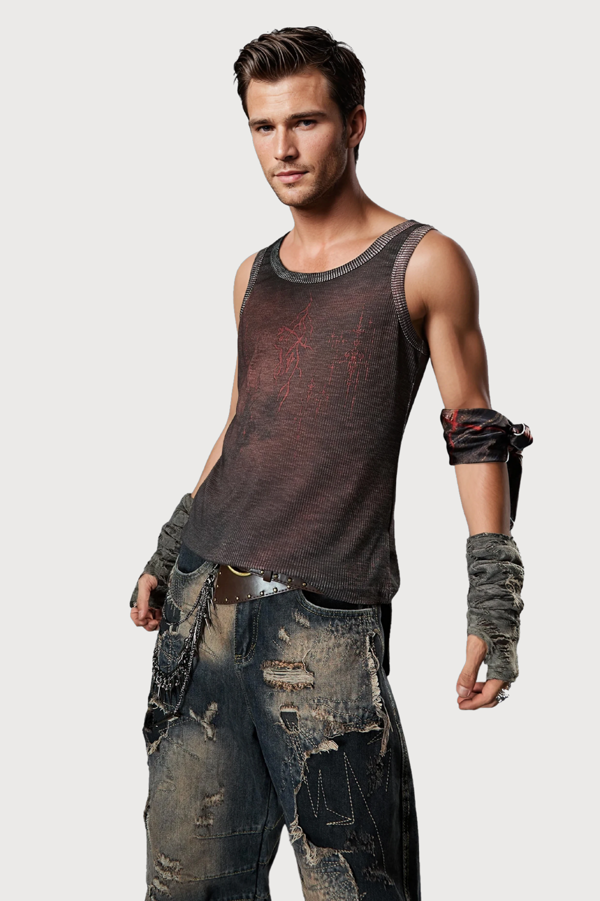 Obscure Line Dye Sleeveless Top