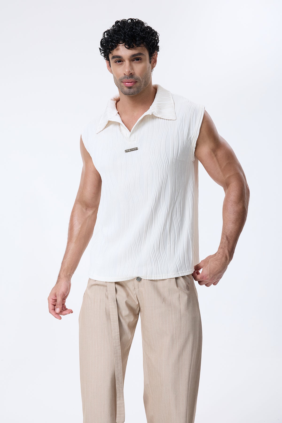 Obscure Sheet Sleeveless Top White