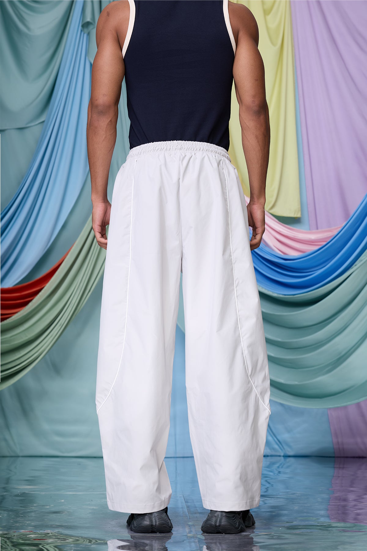 Obsidian Slack Wide Leg Pants Grey