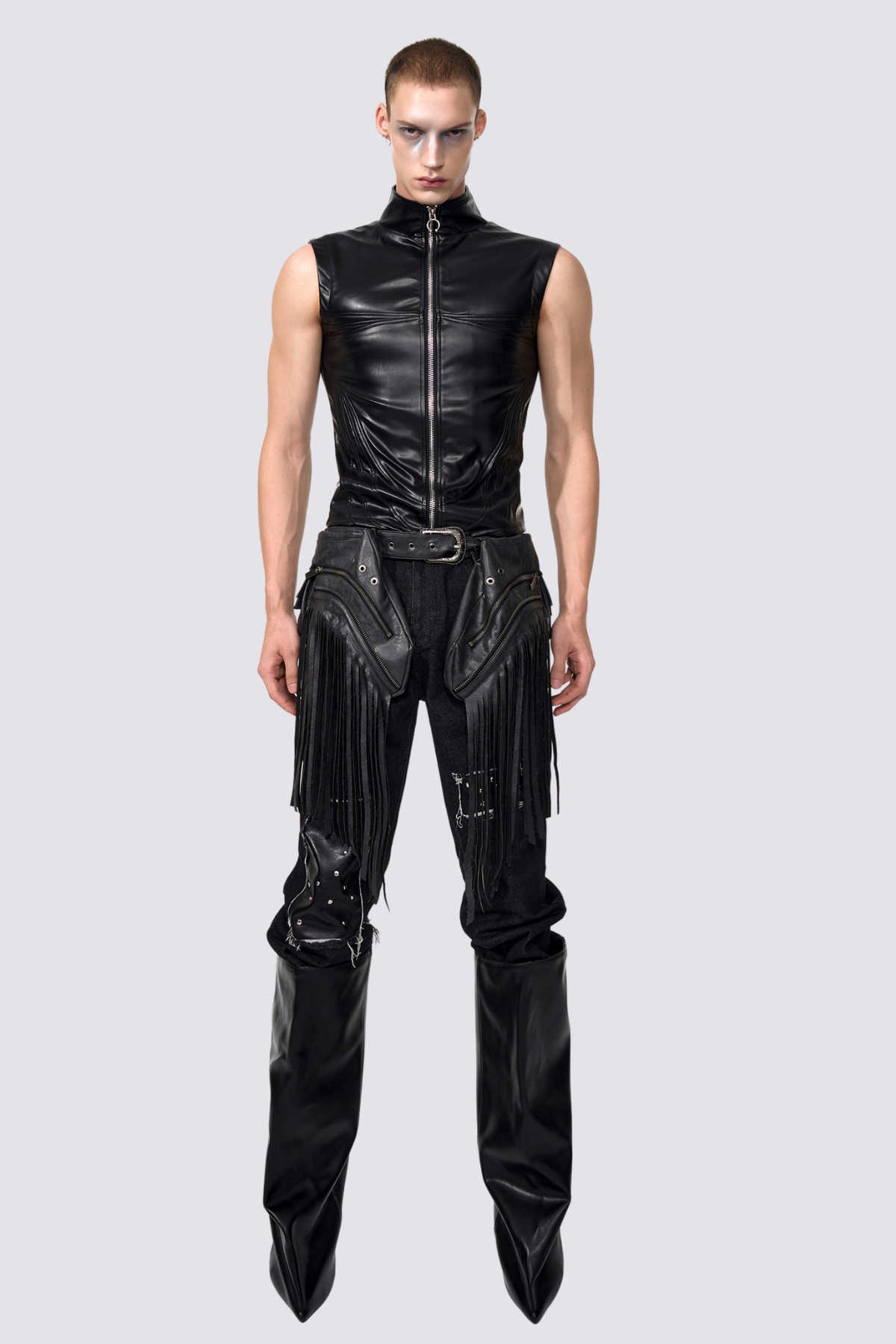 Obsidian Wrap Leather Vest