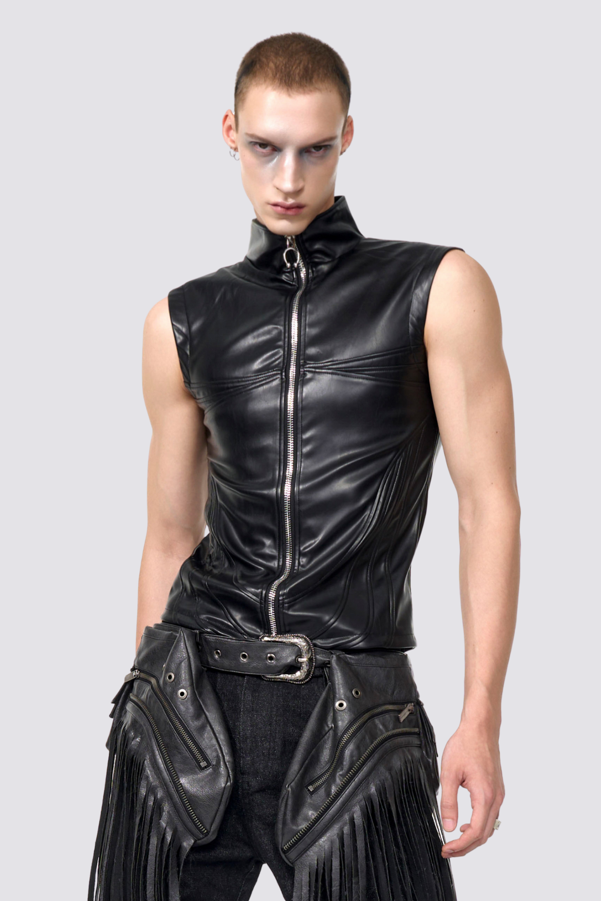 Obsidian Wrap Leather Vest