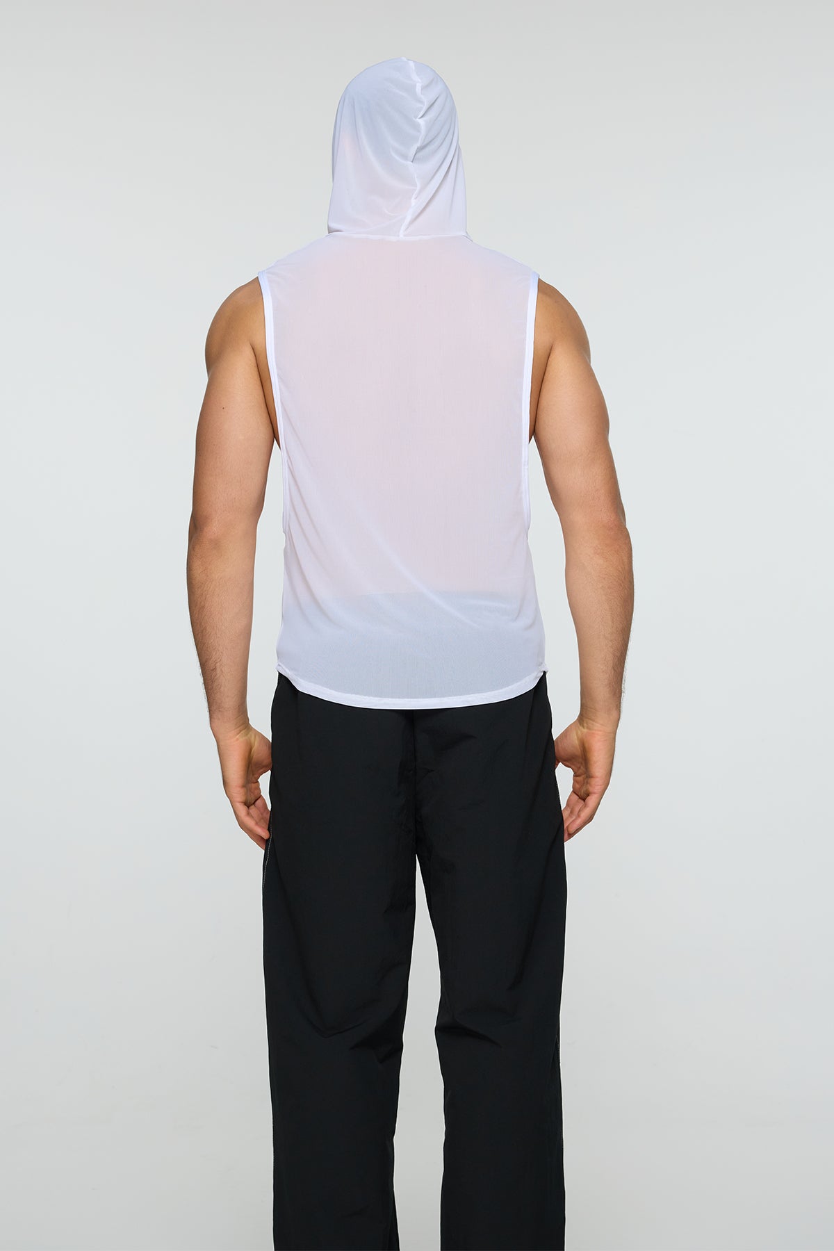 Obsidian Zero Sleeveless Mesh Hooded Top White
