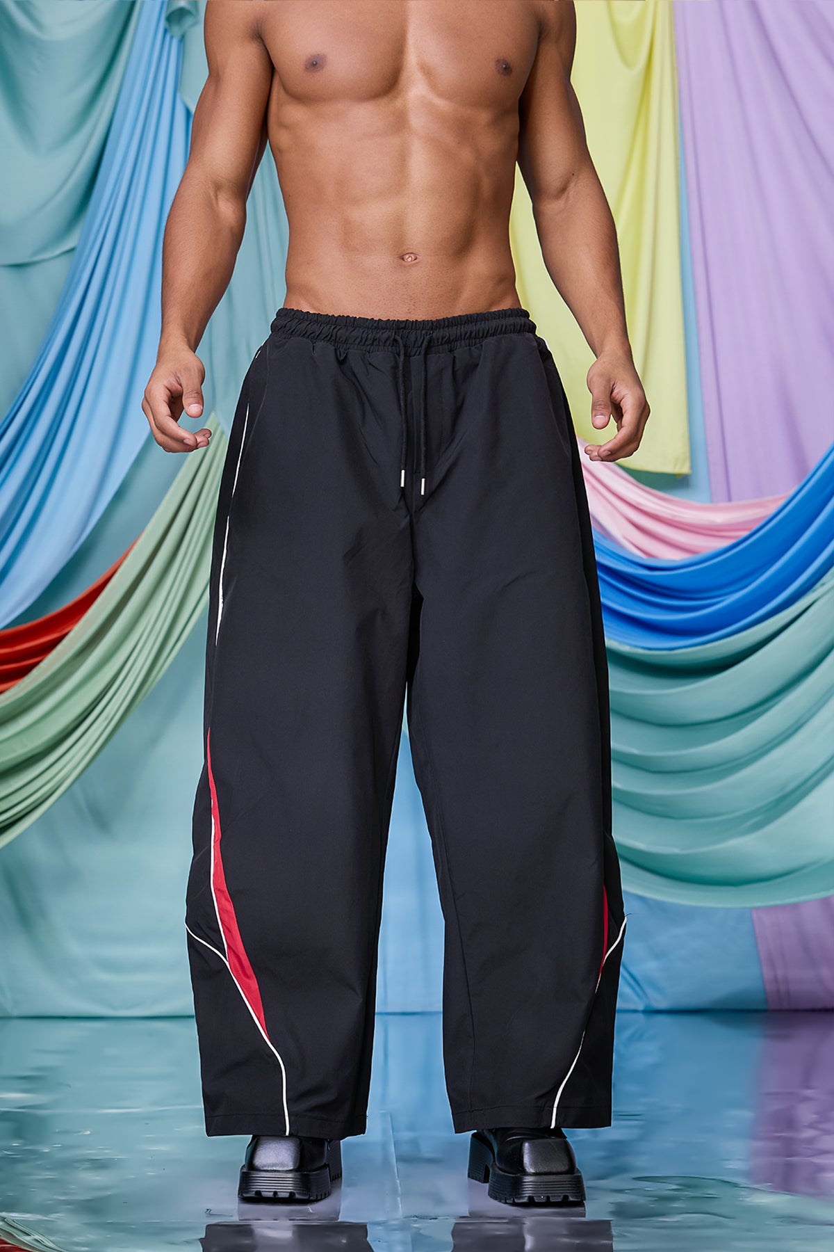 Obsidian Slack Wide Leg Pants Black