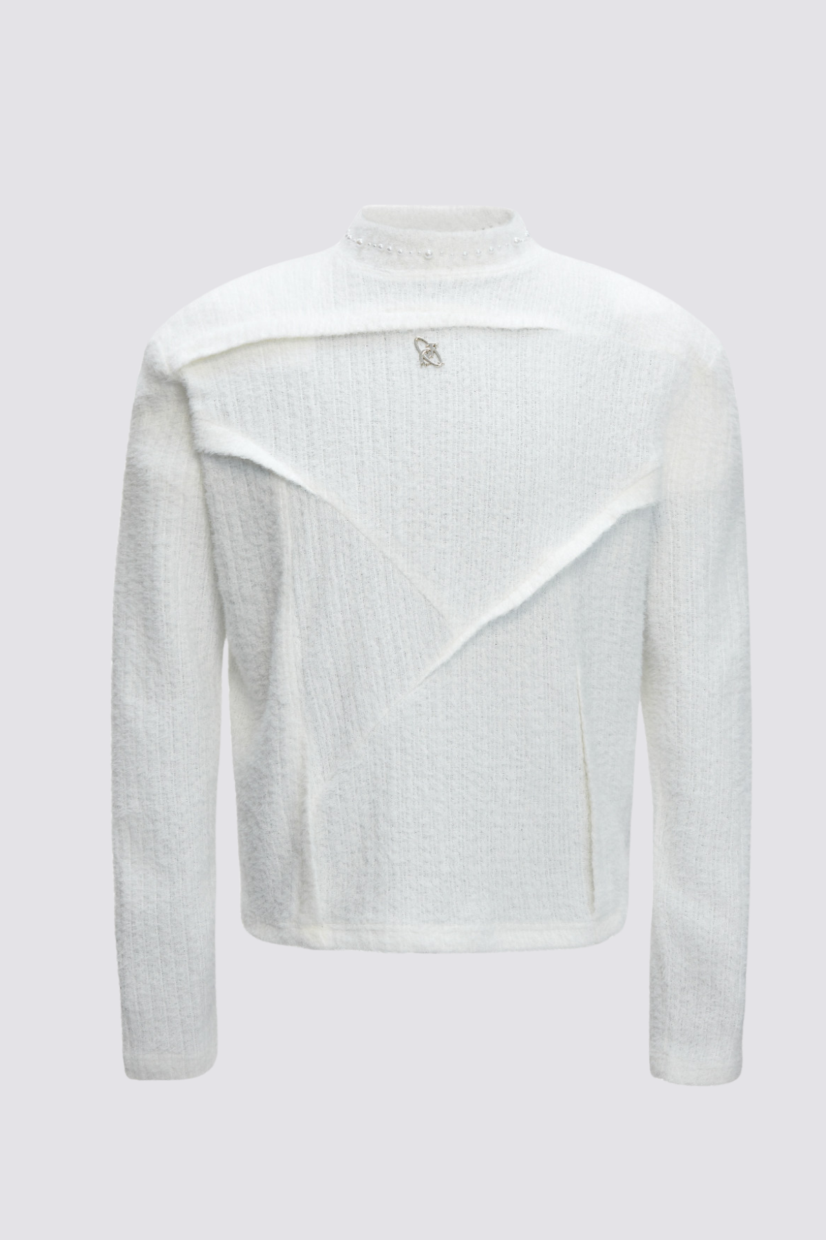 Opaque Stillness Long Sleeve Pearl Top White