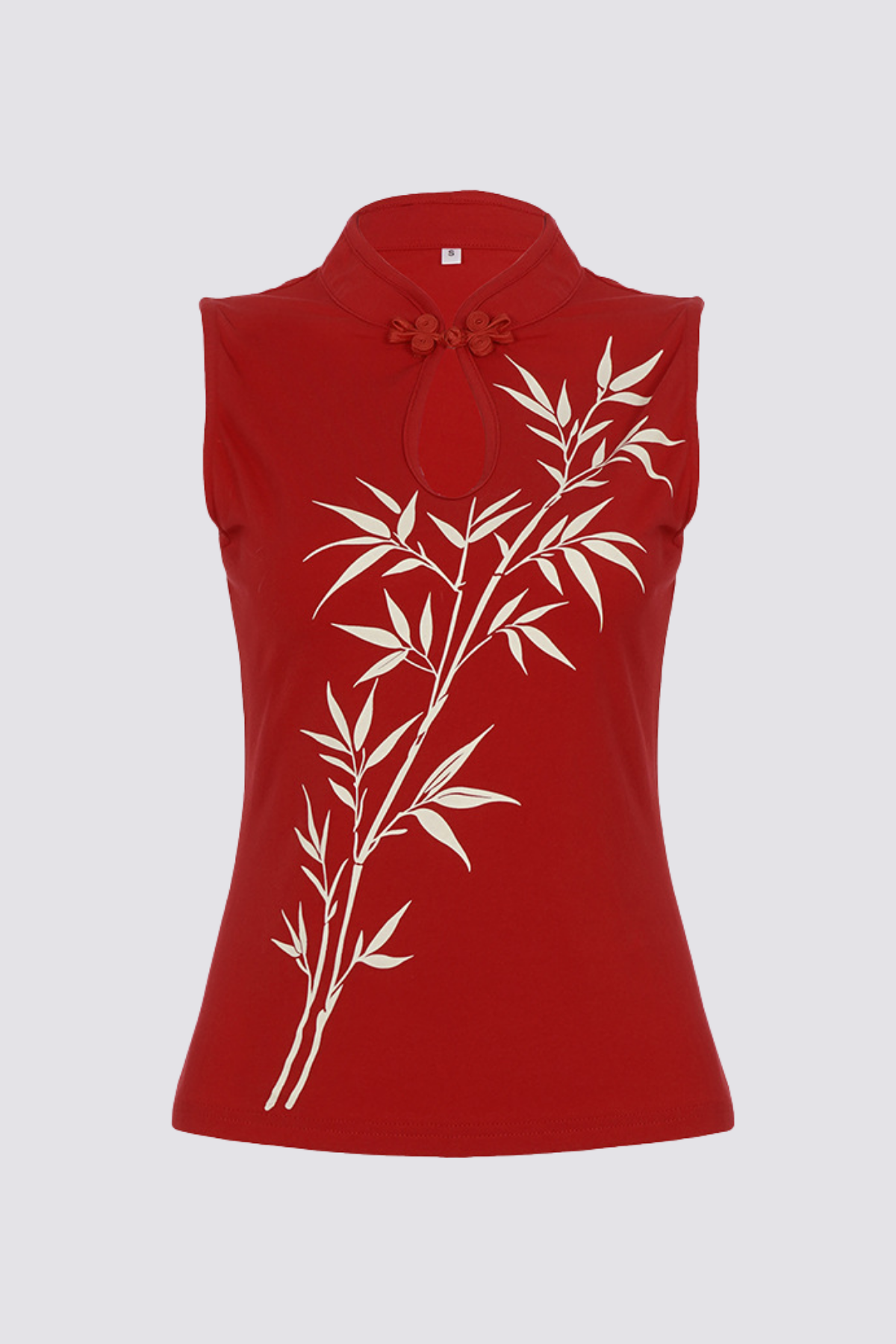 Open Lean Embroidered Tank Top