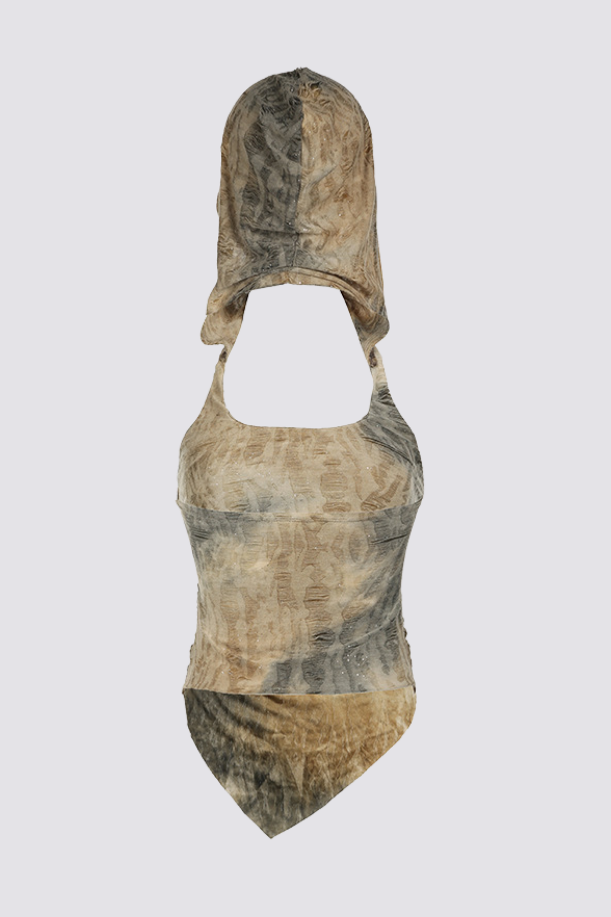 Open Spine Backless Hooded Top