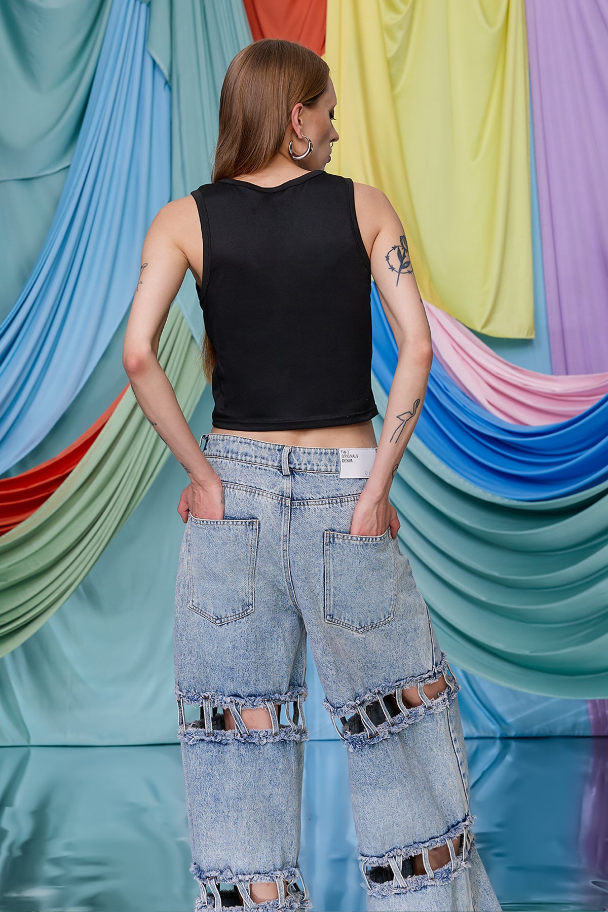 Optical Stud Rhinestone Crop Top