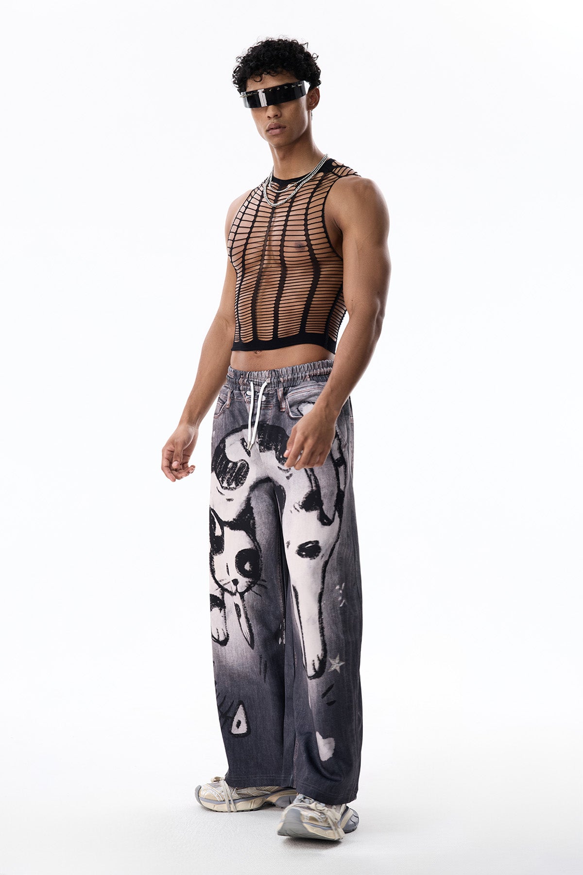 Pale Frame Crop Cutout Pants Set