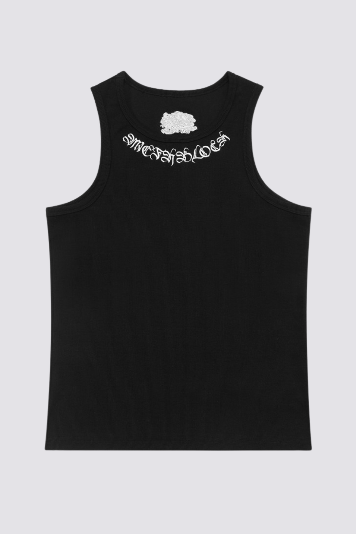 Pale Frame Embroidery Sleeveless Top Black