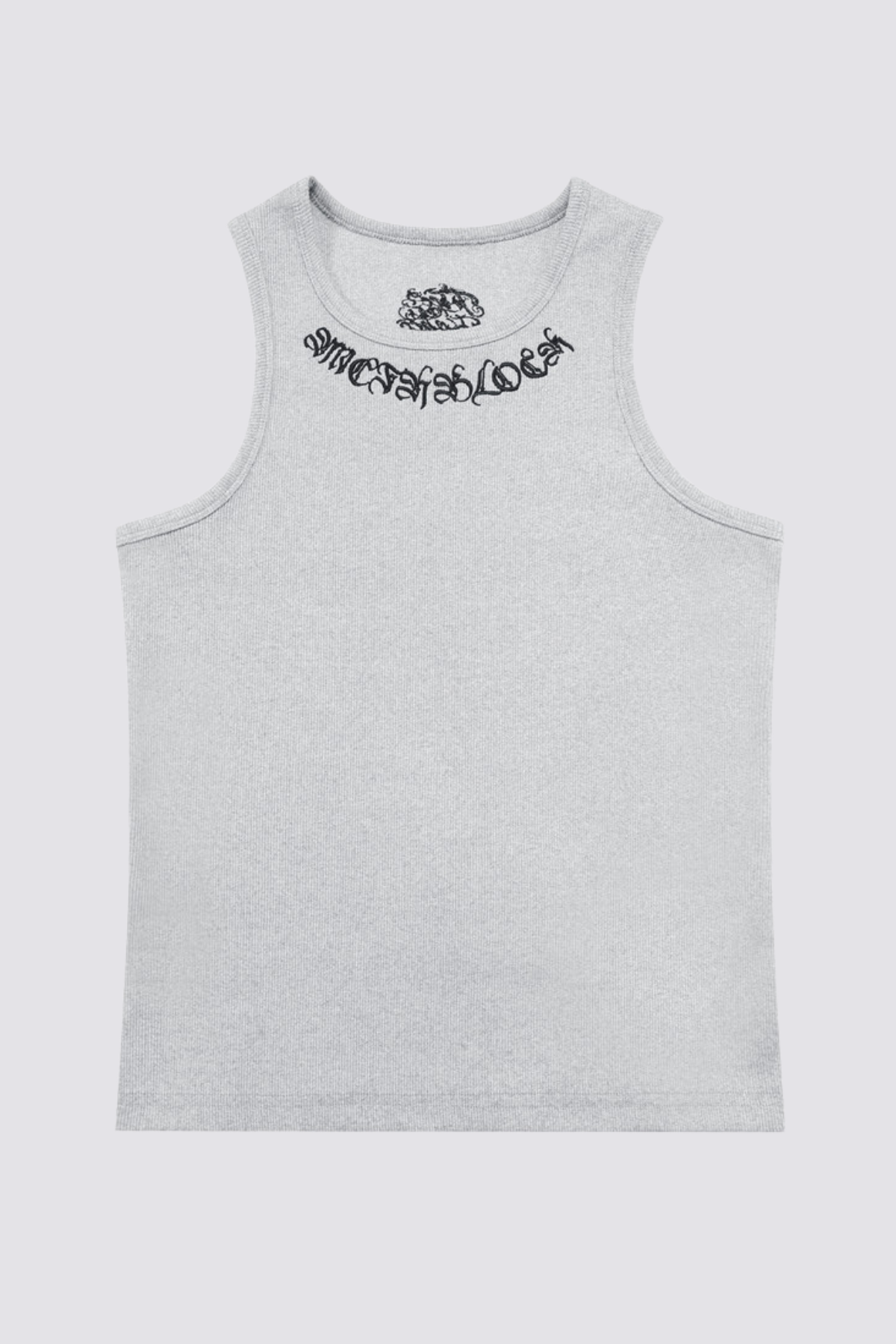 Pale Frame Embroidery Sleeveless Top Grey