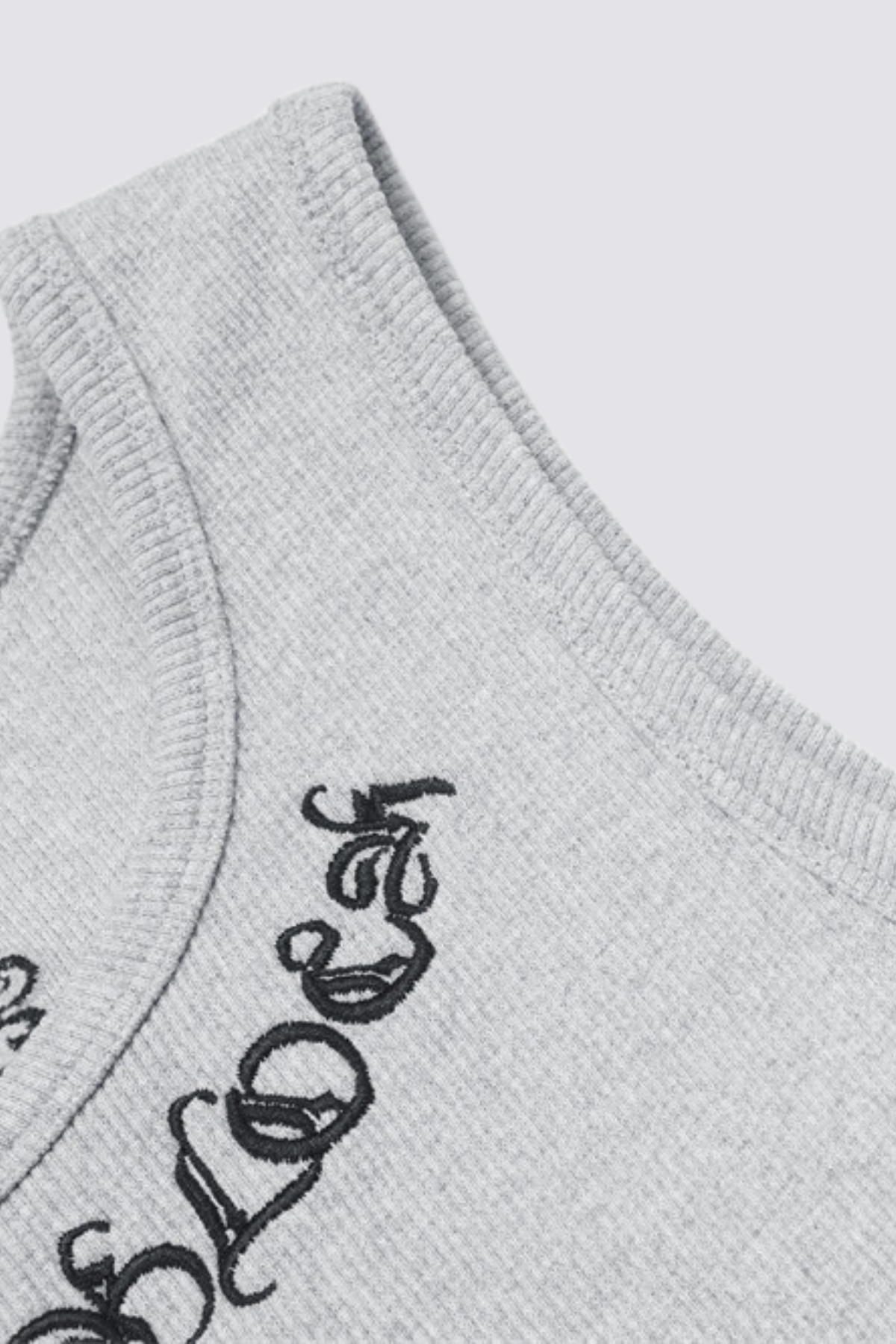 Pale Frame Embroidery Sleeveless Top Grey