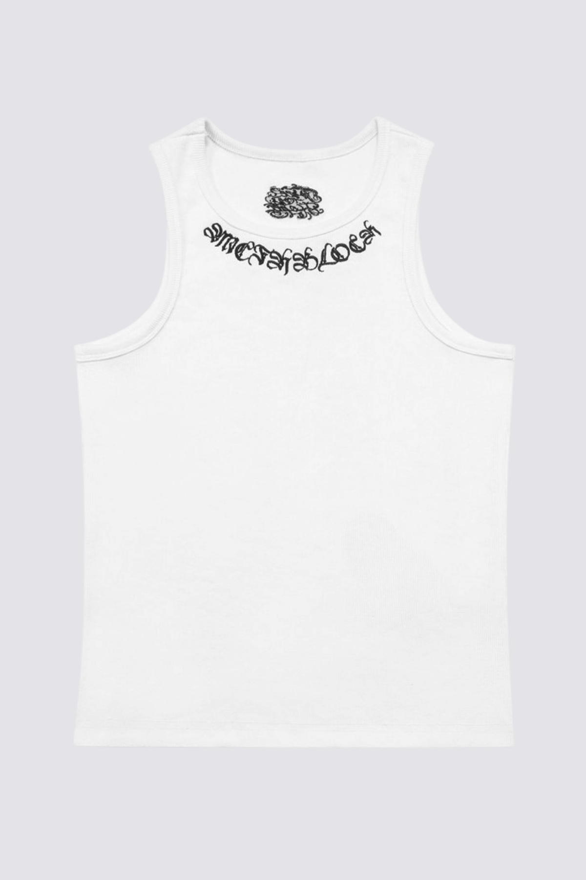 Pale Frame Embroidery Sleeveless Top White