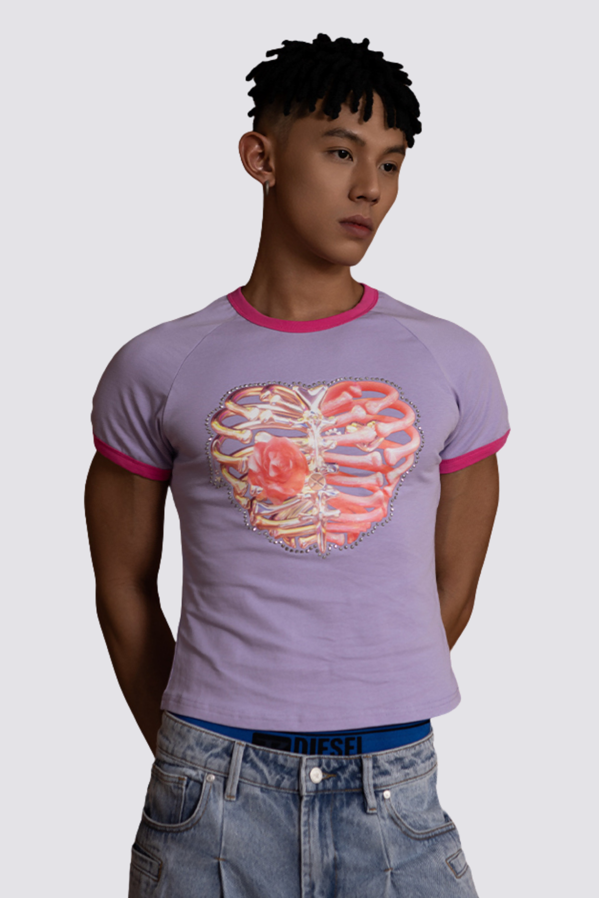 Pale Signal Print Diamond Top