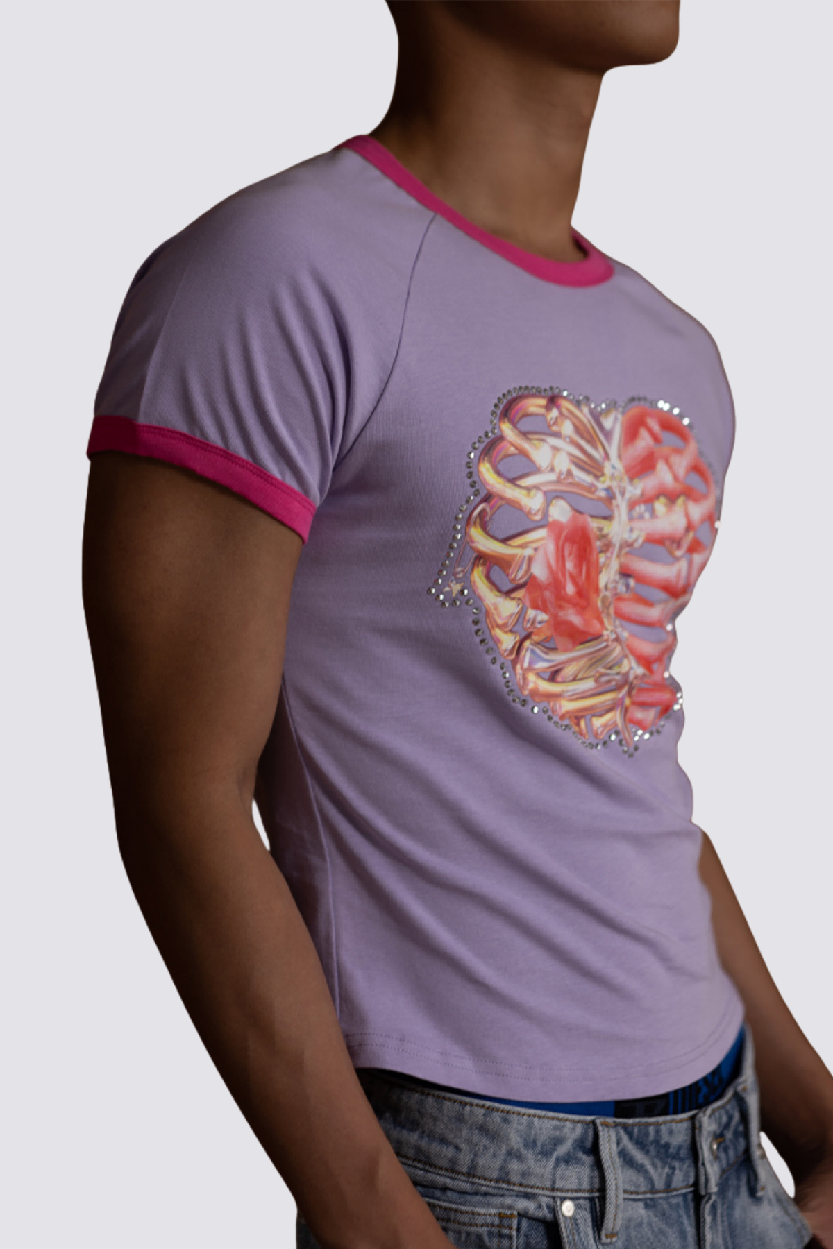 Pale Signal Print Diamond Top