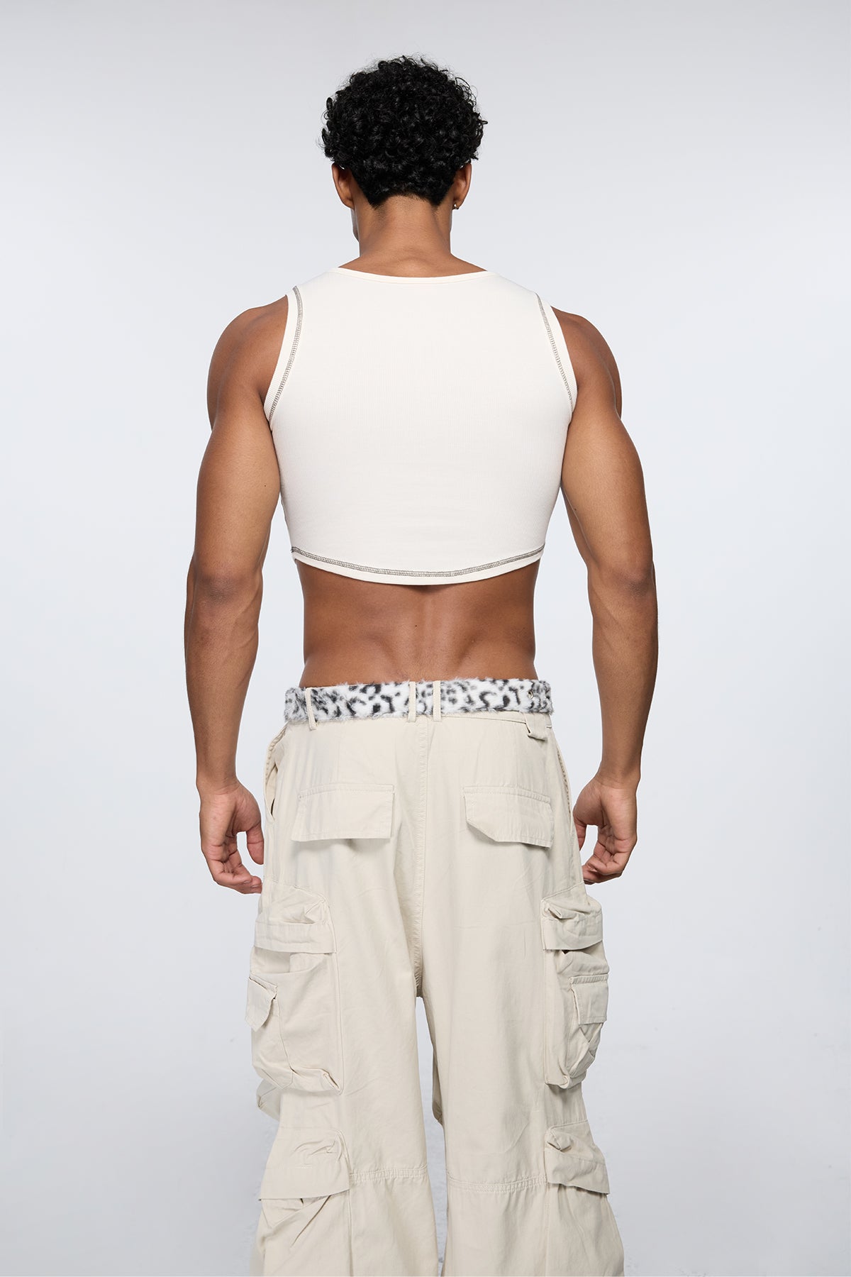 Parade Glow Print Crop Top Apricot