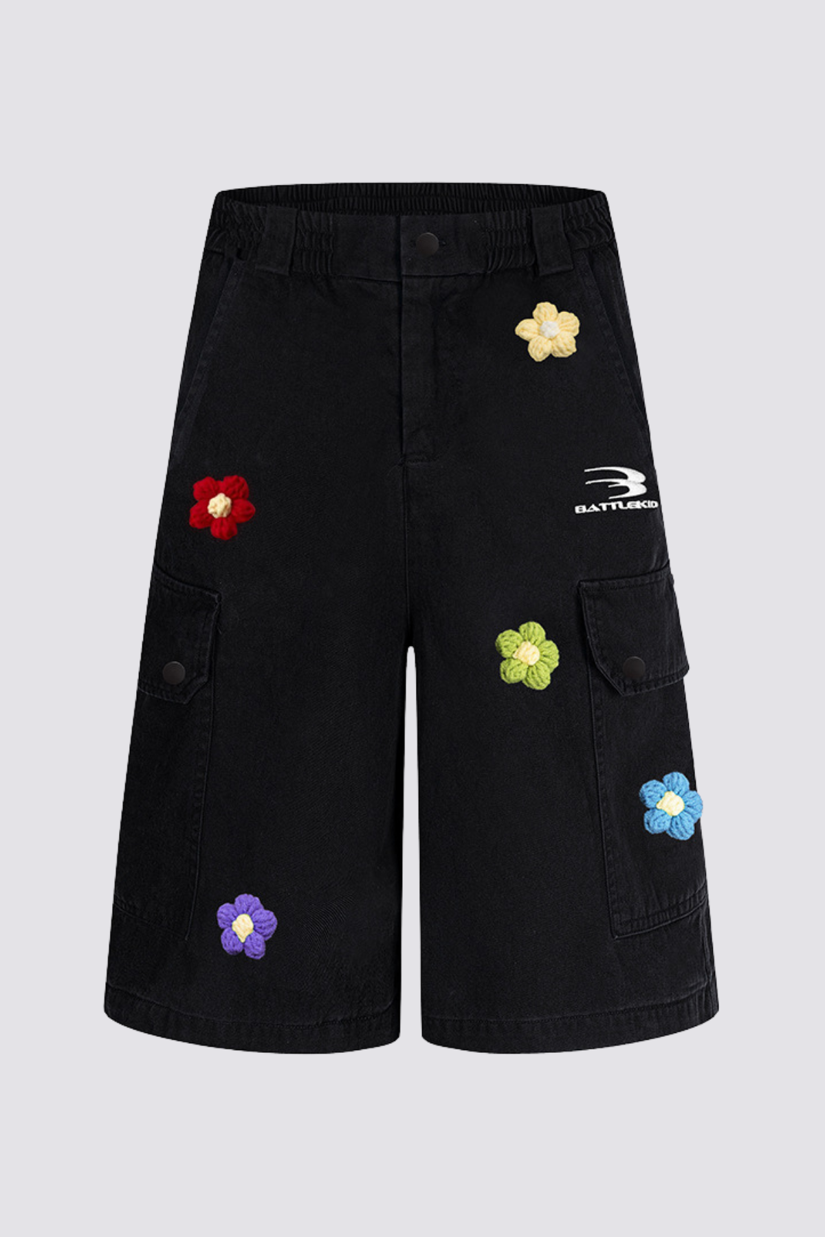 Parallel Void Embroidered Straight Pants Black