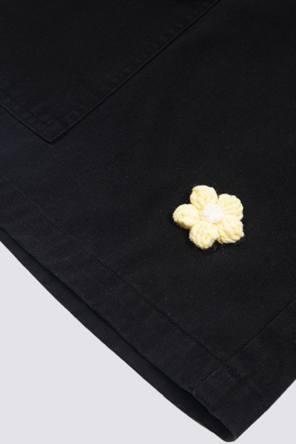 Parallel Void Embroidered Straight Pants Black